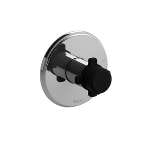 DISCONTINUED Momenti™ 1/2" Therm & Pressure Balance Trim With 2 Functions - Chrome/Black | Model Number: TMMRD44XCBK