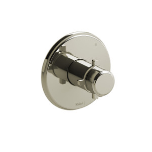 Momenti 1/2 Inch Thermostatic and Pressure Balance Trim with up to 5 Functions  - Polished Nickel with Cross Handles | Model Number: TMMRD45+PN - Product Knockout