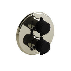 DISCONTINUED Momenti™ 3/4" Therm & Pressure Balance Trim With 6 Functions - Polished Nickel/Black | Model Number: TMMRD46+PNBK