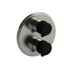 DISCONTINUED Momenti™ 3/4" Therm & Pressure Balance Trim With 6 Functions - Brushed Nickel/Black | Model Number: TMMRD46LBNBK