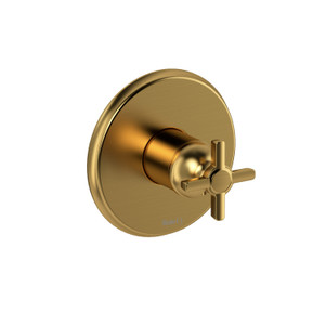Momenti 1/2 Inch Pressure Balance Trim  - Brushed Gold with Cross Handles | Model Number: TMMRD51+BG - Product Knockout