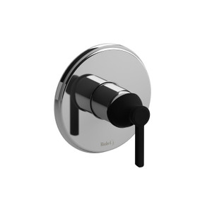 Momenti 1/2 Inch Pressure Balance Trim  - Chrome and Black with Lever Handles | Model Number: TMMRD51LCBK - Product Knockout