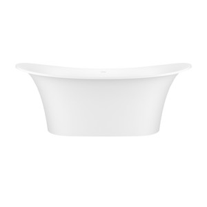 Toulouse 71-1/8 Inch X 31-1/2 Inch Freestanding Soaking Bathtub with No Overflow - Matte White | Model Number: TOUM-N-SM-NO - Product Knockout