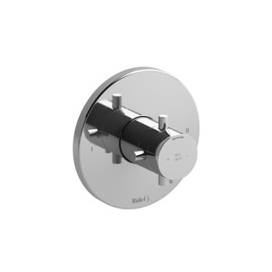 Pallace 1/2 Inch Thermostatic and Pressure Balance Trim with up to 3 Functions  - Chrome with Cross Handles | Model Number: TPATM44+C - Product Knockout