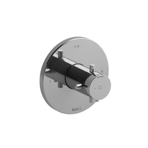 Riu 1/2 Inch Thermostatic and Pressure Balance Trim with up to 3 Functions  - Chrome with Cross Handles | Model Number: TRUTM23+C - Product Knockout