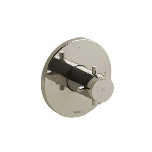 Garniture pour valve pression équilibrée et ​​​​thermostatique 1/2" avec jusqu'à 3 fonctions Riu - Nickel poli avec poignées en croix  | Numéro de modèle: TRUTM23+PN - Produit épuisé