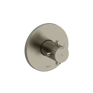 Riu 1/2 Inch Thermostatic and Pressure Balance Trim with up to 3 Functions  - Brushed Nickel with Cross Handles | Model Number: TRUTM44+BN - Product Knockout