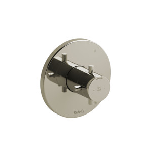 Riu 1/2 Inch Thermostatic and Pressure Balance Trim with up to 5 Functions  - Polished Nickel with Cross Handles | Model Number: TRUTM45+PN - Product Knockout