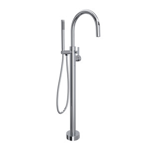 DISCONTINUED Tenerife™ Single Hole Floor Mount Tub Filler Trim - Polished Chrome | Model Number: TTE06F1LMAPC