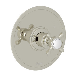 Edwardian Pressure Balance Trim without Diverter - Polished Nickel with Cross Handle | Model Number: U.1010X-PN - Product Knockout