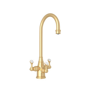 Georgian Era Filtration 3-Lever Bar and Food Prep Faucet - Satin English Gold with Lever Handle | Model Number: U.1220LS-SEG-2 - Product Knockout