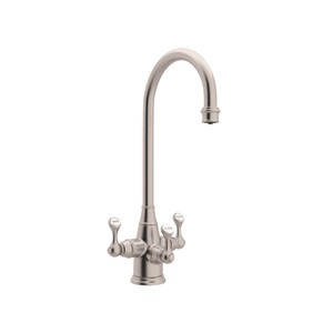 Georgian Era Filtration 3-Lever Bar and Food Prep Faucet - Satin Nickel with Metal Lever Handle | Model Number: U.1220LS-STN-2 - Product Knockout