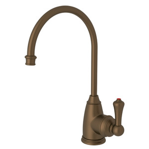 Georgian Era C-Spout Hot Water Faucet - English Bronze with Metal Lever Handle | Model Number: U.1307LS-EB-2 - Product Knockout