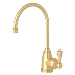 Georgian Era C-Spout Hot Water Faucet - Satin English Gold with Lever Handle | Model Number: U.1307LS-SEG-2 - Product Knockout