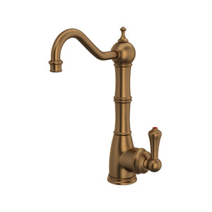 Robinet à eau chaude à bec vertical Edwardian - Bronze anglais avec poignée à levier en métal  | Numéro de modèle: U.1323LS-EB-2 - Produit épuisé