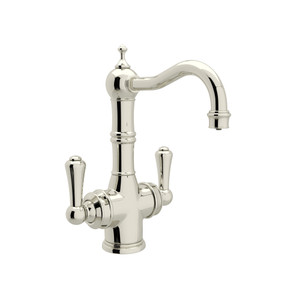 DISCONTINUED-Edwardian Filtration 2-Lever Bar and Food Prep Faucet - Polished Nickel with Metal Lever Handle | Model Number: U.1469LS-PN-2 - Product Knockout