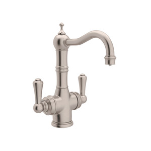 DISCONTINUED-Edwardian Filtration 2-Lever Bar and Food Prep Faucet - Satin Nickel with Metal Lever Handle | Model Number: U.1469LS-STN-2 - Product Knockout