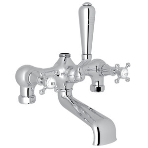 Baignoire exposée et valve mélangeuse de douche Georgian Era - Chrome poli avec poignée en croix  | Numéro de modèle: U.3019X-APC - Produit épuisé