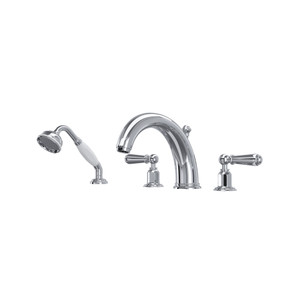 Edwardian™ 4-Hole Deck Mount Tub Filler - Polished Chrome | Model Number: U.3248L-APC