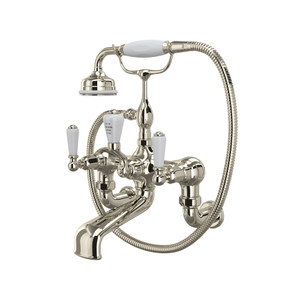 Robinet de bain mural traditionnel exposé Edwardian - Nickel poli  | Numéro de modèle: U.3510L/1-PN
