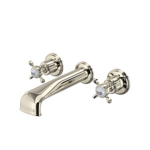 Edwardian Wall Mount 3-Hole Tub Filler - Polished Nickel with Cross Handle | Model Number: U.3581X-PN/TO - Product Knockout