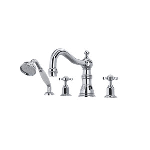 Edwardian™ 4-Hole Deck Mount Tub Filler With Column Spout - Polished Chrome | Model Number: U.3746X-APC