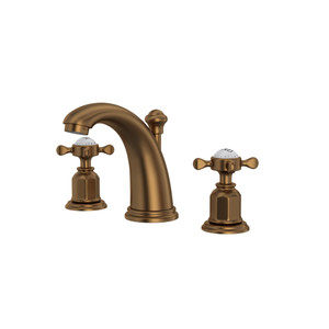 Edwardian High Neck Widespread Bathroom Faucet - English Bronze with Cross Handle | Model Number: U.3761X-EB-2 - Product Knockout