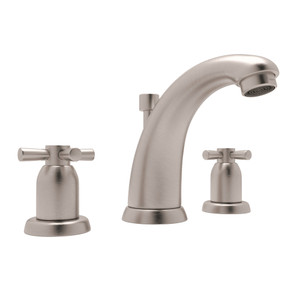 Holborn High Neck Widespread Bathroom Faucet - Satin Nickel with Cross Handle | Model Number: U.3861X-STN-2 - Product Knockout