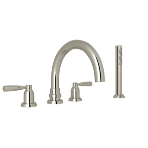 Holborn™ 4-Hole Deck Mount Tub Filler With C-Spout - Polished Nickel | Model Number: U.3975LS-PN