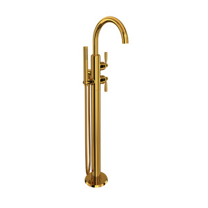 Holborn Single Hole Floor Mount Tub Filler Trim with C-Spout - English Gold | Model Number: U.3990LS-EG/TO - Product Knockout