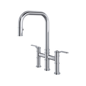 Armstrong™ Pull-Down Bridge Kitchen Faucet With U-Spout - Polished Chrome | Model Number: U.4551HT-APC-2