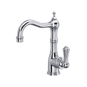 Edwardian Single Lever Single Hole Bar and Food Prep Faucet - Polished Chrome with Metal Lever Handle | Model Number: U.4739APC-2 - Product Knockout