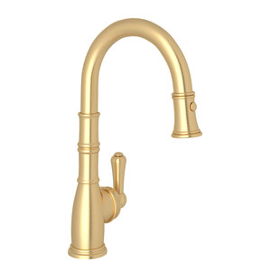 Georgian Era Pulldown Bar and Food Prep Faucet - English Gold with Metal Lever Handle | Model Number: U.4743EG-2 - Product Knockout