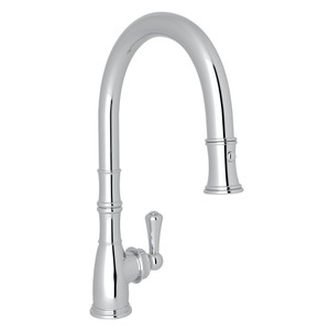 Georgian Era Traditional Pulldown Faucet - Polished Chrome with Metal Lever Handle | Model Number: U.4744APC-2 - Product Knockout