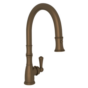 Georgian Era Traditional Pulldown Faucet - English Bronze with Metal Lever Handle | Model Number: U.4744EB-2 - Product Knockout