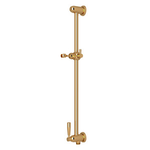 24" Slide Bar With Integrated Volume Control And Outlet - Unlacquered Brass | Model Number: U.5350ULB