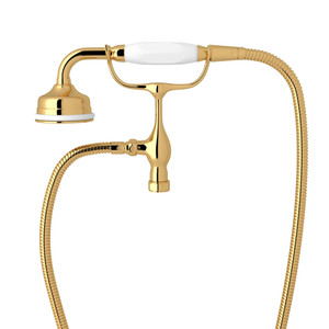 Edwardian Handshower and Cradle - English Gold with White Porcelain Lever Handle | Model Number: U.5380EG - Product Knockout