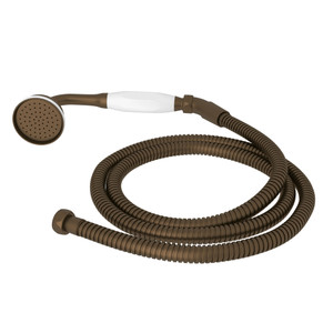 Inclined Handshower and Hose - English Bronze with White Porcelain Lever Handle | Model Number: U.5387EB - Product Knockout