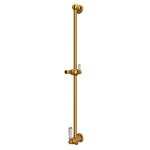 Edwardian Shower Bar with Integrated Volume Control and Outlet - Unlacquered Brass | Model Number: U.5535ULB - Product Knockout