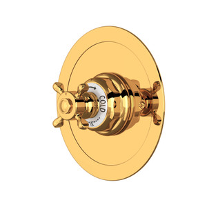 Edwardian™ 3/4" Round Thermostatic Trim Without Volume Control - English Gold | Model Number: U.5566X-EG/TO