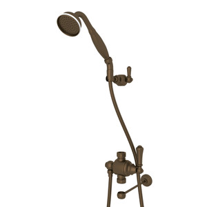 Georgian Era Riser Diverter with Handshower Hose and Parking Bracket - English Bronze | Model Number: U.5783NEB - Product Knockout