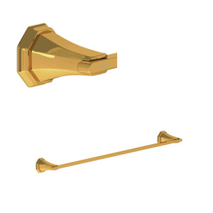 Deco Wall Mount 24 Inch Single Towel Bar - Unlacquered Brass | Model Number: U.6141ULB - Product Knockout