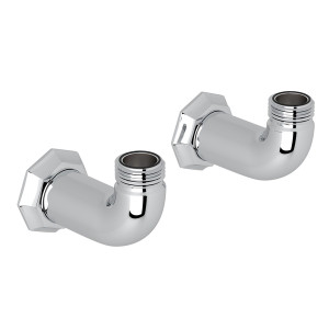 Deco Pair of Wall Unions - Polished Chrome | Model Number: U.6181APC - Product Knockout