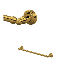 Edwardian Wall Mount 19 1/2 Inch Single Towel Bar - Unlacquered Brass | Model Number: U.6940ULB - Product Knockout