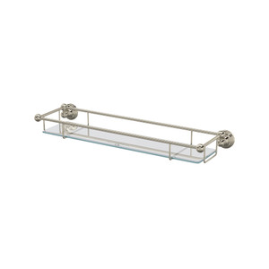 Edwardian™ Wall Mount Tempered Glass Vanity Shelf - Polished Nickel | Model Number: U.6953PN