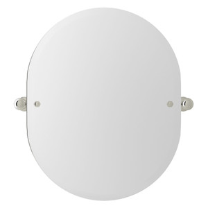 DISCONTINUED-Wall Mount 24 7/16 Inch Oval Mirror - Polished Nickel | Model Number: U.6982PN - Product Knockout