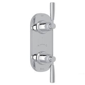 Holborn 1/2 Inch Thermostatic and Diverter Control Trim - Polished Chrome with Metal Lever Handle | Model Number: U.8885LS-APC/TO - Product Knockout