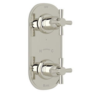 Holborn 1/2 Inch Thermostatic and Diverter Control Trim - Polished Nickel with Cross Handle | Model Number: U.8886X-PN/TO - Product Knockout