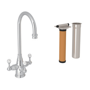 Georgian Era Filtration 3-Lever Bar and Food Prep Faucet - Polished Chrome with Metal Lever Handle | Model Number: U.KIT1220LS-APC-2 - Product Knockout