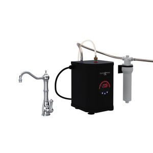 Ensemble filtre et réservoir de robinet à eau chaude à bec vertical Edwardian - Chrome poli avec poignée à levier en métal  | Numéro de modèle: U.KIT1323LS-APC-2 - Produit épuisé